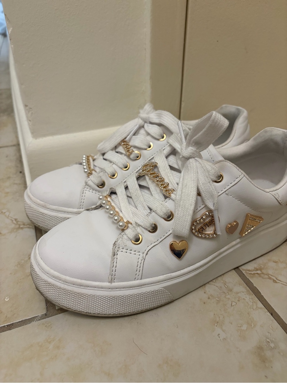 Guess Sneakers with Gold Charms - Picture 4 of 6